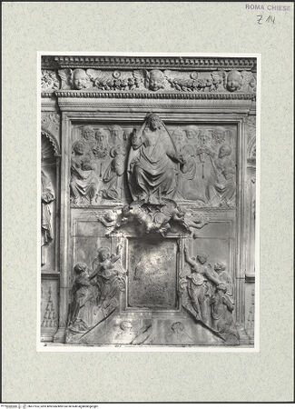 Vorderseite von Vasari [https://www.deutsche-digitale-bibliothek.de/content/lizenzen/rv-ez/] Grabmal des Kardinals Jacopo Ammanati-Piccolomini (+1479)Jüngstes Gericht - Gesamtansicht, bh477933_recto. Foto.
