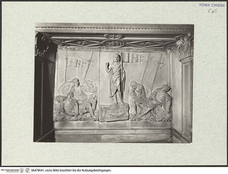 Vorderseite von Vasari [https://www.deutsche-digitale-bibliothek.de/content/lizenzen/rv-ez/] Grabmal des Kardinals Bernardino Lonato (+1497)Rückwand: Auferstehung Christi - , bh478041_recto. Foto.