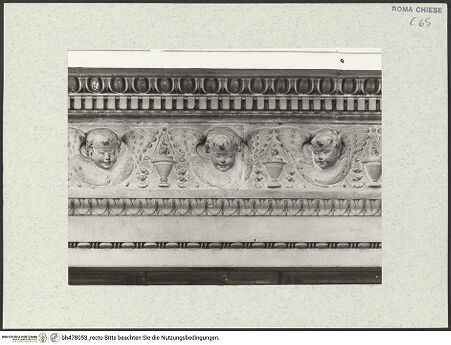 Vorderseite von Vasari [https://www.deutsche-digitale-bibliothek.de/content/lizenzen/rv-ez/] Grabmal des Kardinals Bernardino Lonato (+1497) - Detail: Cherubimfries (wo?), bh478053_recto. Foto.
