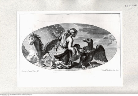 Vorderseite von Istituto Nazionale per la Grafica [http://creativecommons.org/publicdomain/mark/1.0/] Allegorie: Junges Mädchen mit Pegasus und einem Adler - , bh478070. Foto.