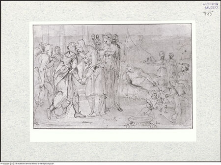 Vorderseite von Istituto Nazionale per la Grafica [http://creativecommons.org/publicdomain/mark/1.0/] Die Jungfrau schützt die christlichen Truppen vor den Türken - , bh478349_recto. Foto.