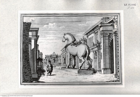 Vorderseite von Istituto Nazionale per la Grafica [http://creativecommons.org/publicdomain/mark/1.0/] Il Greco in Troia, festa teatrale rappresentata in Firenze ...1. Akt, 10. Szene: "Strada in Troia che va alla Rocca di Minerva nel mezzo vi è il Cavallo ornato di fiori". - , bh478510. Foto.