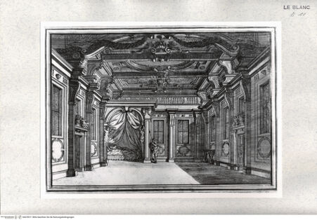 Vorderseite von Istituto Nazionale per la Grafica [http://creativecommons.org/publicdomain/mark/1.0/] Il Greco in Troia, festa teatrale rappresentata in Firenze ...1. Akt, 11. Szene: "Camera da letto dove Priamo dorme". - , bh478511. Foto.