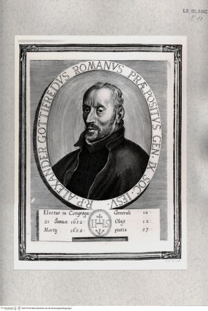 Vorderseite von Istituto Nazionale per la Grafica [http://creativecommons.org/publicdomain/mark/1.0/] Imagines Praepositorum Generalium Societatis Iesu. Delineatae et Exculptae ab Arnoldo Van Westerhout. (2. Zustand)Bildnis des Jesuiten Alessandro Gottifredi - , bh479704. Foto.