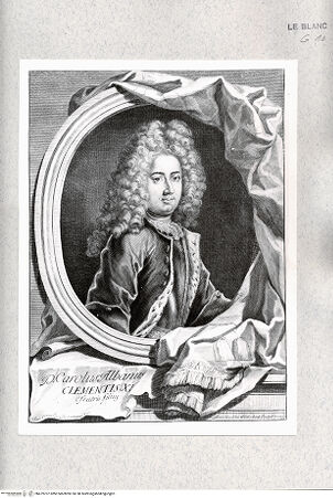 Vorderseite von Istituto Nazionale per la Grafica [http://creativecommons.org/publicdomain/mark/1.0/] Carlo Albani, Neffe Papst Clemens' XI., in einem Ovalmedaillon - , bh479707. Foto.