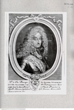 Vorderseite von Istituto Nazionale per la Grafica [http://creativecommons.org/publicdomain/mark/1.0/] Antonio Ottoboni, Neffe Papst Alexanders VIII., in einem Ovalmedaillon - , bh479708. Foto.