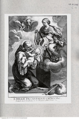 Vorderseite von Istituto Nazionale per la Grafica [http://creativecommons.org/publicdomain/mark/1.0/] Dem heiligen Felix von Cantalice erscheint die Jungfrau - , bh479747. Foto.