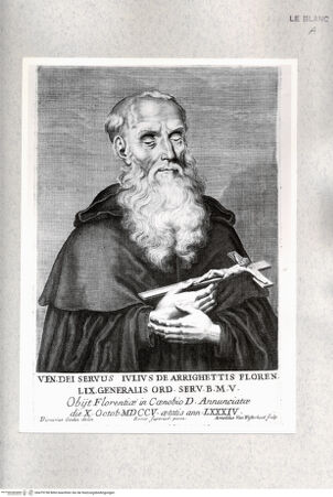 Vorderseite von Istituto Nazionale per la Grafica [http://creativecommons.org/publicdomain/mark/1.0/] Der Servitenpater Giulio Arrighetti - , bh479758. Foto.