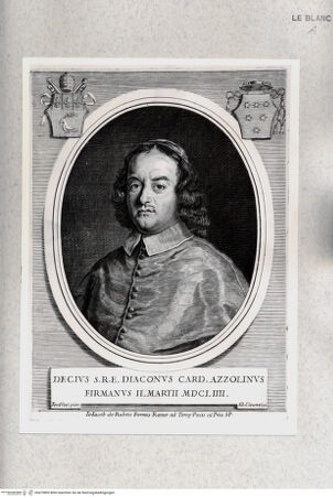 Vorderseite von Istituto Nazionale per la Grafica [http://creativecommons.org/publicdomain/mark/1.0/] Bildnis des Kardinals Decio Azzolini - , bh479805. Foto.