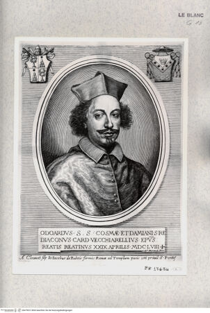 Vorderseite von Istituto Nazionale per la Grafica [http://creativecommons.org/publicdomain/mark/1.0/] Bildnis des Kardinals Odoardo Vecchiarelli - , bh479812. Foto.