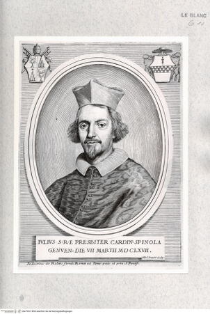 Vorderseite von Istituto Nazionale per la Grafica [http://creativecommons.org/publicdomain/mark/1.0/] Bildnis des Kardinals Giulio Spinola - , bh479815. Foto.