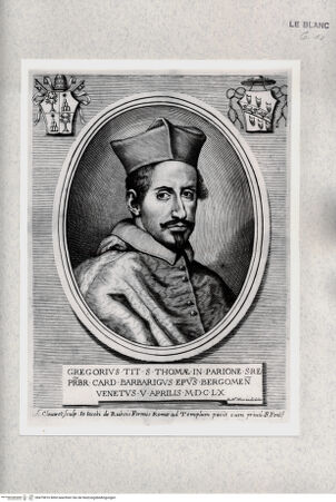 Vorderseite von Istituto Nazionale per la Grafica [http://creativecommons.org/publicdomain/mark/1.0/] Bildnis des Kardinals Gregorio Barbarigo - , bh479816. Foto.