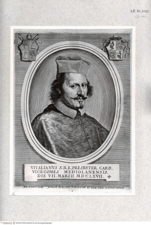 Vorderseite von Istituto Nazionale per la Grafica [http://creativecommons.org/publicdomain/mark/1.0/] Bildnis des Kardinals Vitaliano Visconti - , bh479819. Foto.