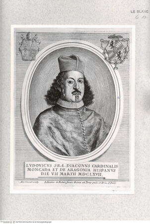 Vorderseite von Istituto Nazionale per la Grafica [http://creativecommons.org/publicdomain/mark/1.0/] Bildnis des Kardinals Ludovico Moncada - , bh479825. Foto.