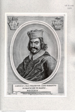 Vorderseite von Istituto Nazionale per la Grafica [http://creativecommons.org/publicdomain/mark/1.0/] Bildnis des Kardinals Carlo Roberti - , bh479828. Foto.