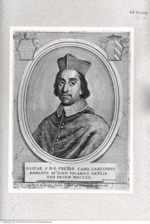 Vorderseite von Istituto Nazionale per la Grafica [http://creativecommons.org/publicdomain/mark/1.0/] Bildnis des Kardinals Gaspare Carpegna - , bh479838. Foto.