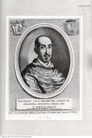 Vorderseite von Istituto Nazionale per la Grafica [http://creativecommons.org/publicdomain/mark/1.0/] Bildnis des Kardinals Paschalis de Araconia (Aragonia) - , bh479841. Foto.