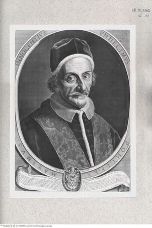 Vorderseite von Istituto Nazionale per la Grafica [http://creativecommons.org/publicdomain/mark/1.0/] Papst Innozenz XI. - , bh479848. Foto.