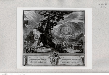 Vorderseite von Istituto Nazionale per la Grafica [http://creativecommons.org/publicdomain/mark/1.0/] Der heilige Romuald und das Kloster von Camaldoli - , bh479859. Foto.