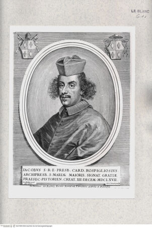 Vorderseite von Istituto Nazionale per la Grafica [http://creativecommons.org/publicdomain/mark/1.0/] Bildnis des Kardinals Giacomo Rospigliosi - , bh479890. Foto.