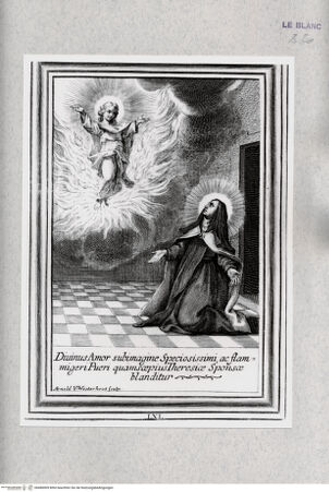 Vorderseite von Istituto Nazionale per la Grafica [http://creativecommons.org/publicdomain/mark/1.0/] Vita Effigiata Della Serafica Vergine S. Teresa di Gesù ...Tafel 61: Die Erscheinung des Jesuskindes: Divinus Amor subimagine ... - , bh480009. Foto.