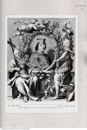 Vorderseite von Istituto Nazionale per la Grafica [http://creativecommons.org/publicdomain/mark/1.0/] Allegorie mit dem Bildnis des Kardinals Giovanni Francesco Albani (2. Zustand) - , bh480098. Foto.