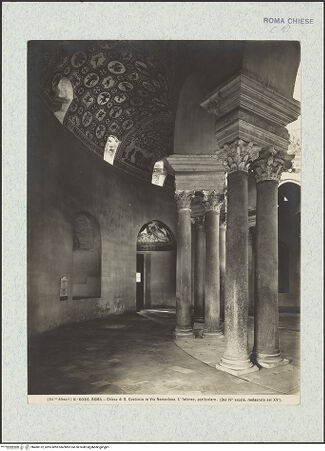 Vorderseite von Alinari [https://www.deutsche-digitale-bibliothek.de/content/lizenzen/rv-ez/] Mausoleo di Santa CostanzaInnenraum - Umgang mit Blick zur Apsis mit Darstellung der Traditio Legis, bh480122_recto. Foto.