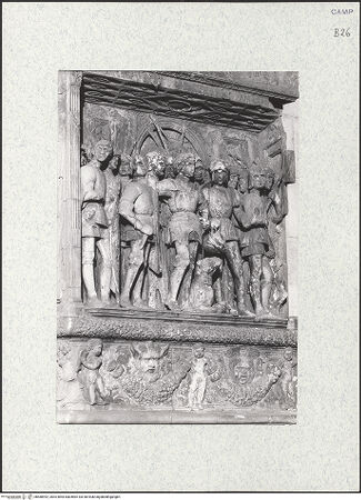 Vorderseite von unbekannt [https://www.deutsche-digitale-bibliothek.de/content/lizenzen/rv-fz/] Triumphbogen Alfonsos VFerdinand als Anführer der aragonesischen Armee - Gesamtansicht, bh480992_recto. Foto.
