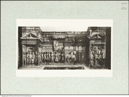 Vorderseite von unbekannt [https://www.deutsche-digitale-bibliothek.de/content/lizenzen/rv-fz/] Triumphbogen Alfonsos VTriumphaler Einzug Alfons V. in Neapel - Schema der Verteilung der Marmorblöcke, bh481005_recto. Foto.