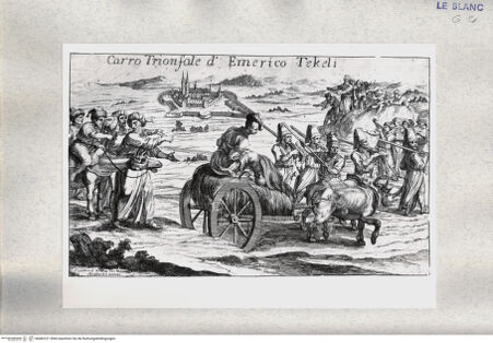 Vorderseite von Istituto Nazionale per la Grafica [http://creativecommons.org/publicdomain/mark/1.0/] Triumphwagen des Ribellen Emerico Tekeli - , bh482221. Foto.