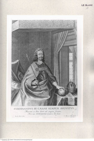 Vorderseite von Istituto Nazionale per la Grafica [http://creativecommons.org/publicdomain/mark/1.0/] Bildnis des Kaisers Ferdinand III. - , bh482571. Foto.