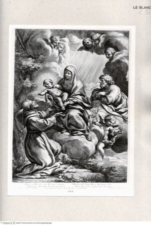 Vorderseite von Istituto Nazionale per la Grafica [http://creativecommons.org/publicdomain/mark/1.0/] Maria übergibt dem heiligen Franz das Jesuskind - , bh482573. Foto.