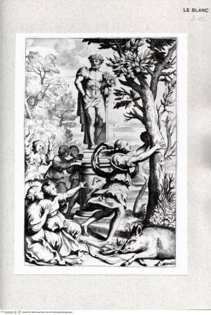 Vorderseite von Istituto Nazionale per la Grafica [http://creativecommons.org/publicdomain/mark/1.0/] Die Verwandlung der Myrrha in einen Baum, und die Geburt des Adonis (Ovid, Metamorphosen, X) - , bh482582. Foto.