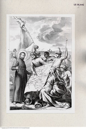 Vorderseite von Istituto Nazionale per la Grafica [http://creativecommons.org/publicdomain/mark/1.0/] Die Nationen Asiens erklären dem heiligen Franz Xaver die Karte Indiens und Chinas - , bh482625. Foto.