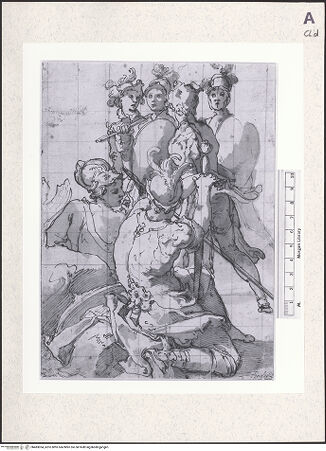 Vorderseite von Pierpont Morgan Library [https://www.deutsche-digitale-bibliothek.de/content/lizenzen/rv-ez/] Eine Gruppe von Kriegern - , bh483054_recto. Foto.