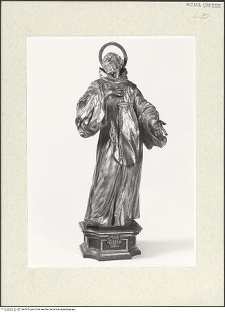 Vorderseite von Sopr. BAS ROMA [https://www.deutsche-digitale-bibliothek.de/content/lizenzen/rv-ez/] Statuetten vom Altar des heiligen Franz XaverDer heilige Franz Xaver - , bh483314_recto. Foto.