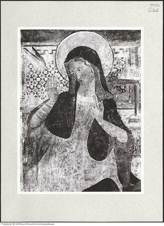 Vorderseite von Sigismondi, Roberto [http://creativecommons.org/licenses/by-nc-sa/4.0/] Verkündigung. Heiliger Georg und der Drachen. Heiliger Eustachius oder Legende des Tankred von Lecce - Detail: Verkündigung, Maria, bh483408_recto. Foto: Sigismondi, Roberto.