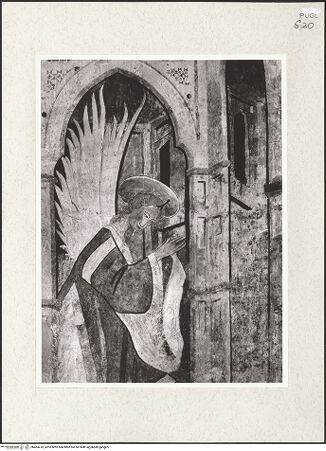 Vorderseite von Sigismondi, Roberto [http://creativecommons.org/licenses/by-nc-sa/4.0/] Verkündigung. Heiliger Georg und der Drachen. Heiliger Eustachius oder Legende des Tankred von Lecce - Detail: Verkündigung, Engel, bh483410_recto. Foto: Sigismondi, Roberto.