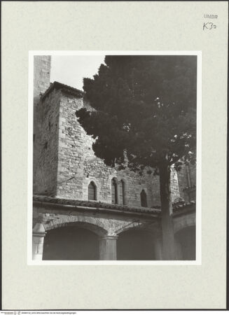 Vorderseite von Bibliotheca Hertziana [https://www.deutsche-digitale-bibliothek.de/content/lizenzen/rv-fz/] San FortunatoChiostro - Blick aus dem Kreuzgang auf die angrenzenden Bauten, bh484152_recto. Foto: Savio, Oscar.