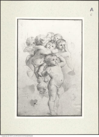 Vorderseite von Graphische Sammlung Albertina [https://www.deutsche-digitale-bibliothek.de/content/lizenzen/rv-ez/] Dicht gedrängte Gruppe von zehn Putten - , bh484176_recto. Foto.