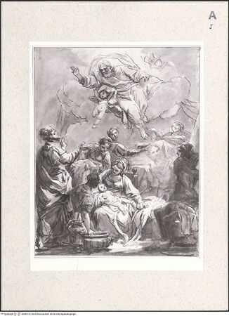 Vorderseite von Graphische Sammlung Albertina [https://www.deutsche-digitale-bibliothek.de/content/lizenzen/rv-ez/] Geburt Mariä - , bh484723_recto. Foto.