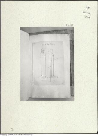 Vorderseite von Staatliche Kunstsammlungen, Schloss Wilhelmshöhe [https://www.deutsche-digitale-bibliothek.de/content/lizenzen/rv-ez/] Skizzenbuch der römischen ReiseFol. 87: Hermenpilaster in der Villa Medici - , bh484748_recto. Foto.