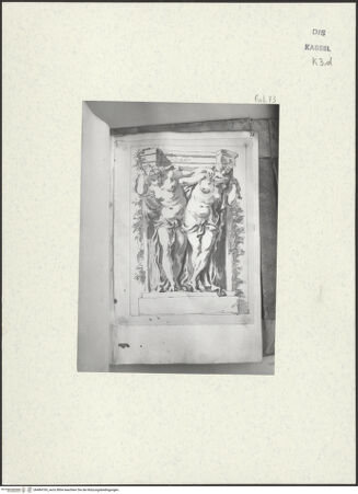Vorderseite von Staatliche Kunstsammlungen, Schloss Wilhelmshöhe [https://www.deutsche-digitale-bibliothek.de/content/lizenzen/rv-ez/] Skizzenbuch der römischen ReiseFol. 73: Zwei Karyatiden - , bh484769_recto. Foto.