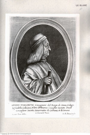 Vorderseite von Istituto Nazionale per la Grafica [http://creativecommons.org/publicdomain/mark/1.0/] Bildnis des Guido Visconti - , bh485302. Foto.