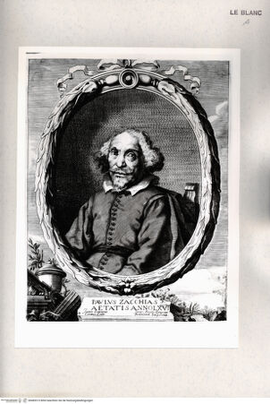 Vorderseite von Istituto Nazionale per la Grafica [http://creativecommons.org/publicdomain/mark/1.0/] Paulus Zacchias Aetatis Anno LXVI - , bh485315. Foto.