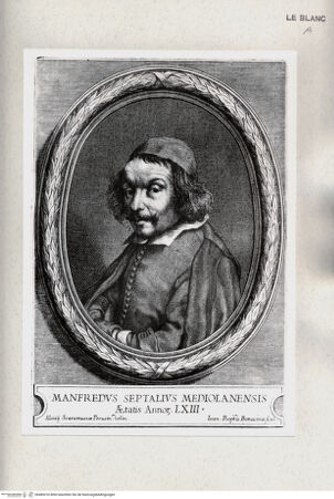 Vorderseite von Istituto Nazionale per la Grafica [http://creativecommons.org/publicdomain/mark/1.0/] Manfredus Septalius Mediolanensis ... - , bh485316. Foto.