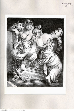 Vorderseite von Istituto Nazionale per la Grafica [http://creativecommons.org/publicdomain/mark/1.0/] Allegorie mit Amor und zwei Frauen - , bh485336. Foto.