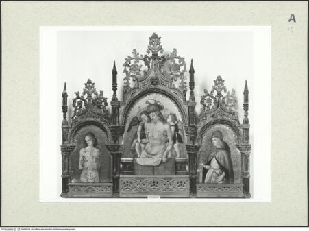 Vorderseite von Sigismondi, Roberto [https://rightsstatements.org/page/CNE/1.0/] Engelpietà mit den heiligen Sebastian und Rochus - Gesamtansicht, bh485525_recto. Foto: Sigismondi, Roberto.