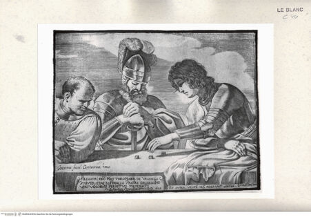 Vorderseite von Istituto Nazionale per la Grafica [http://creativecommons.org/publicdomain/mark/1.0/] Soldaten spielen um die Kleider Christi (im Gegensinn) - , bh485638. Foto.