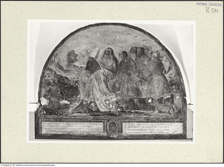 Vorderseite von Sopr. BAS ROMA [https://rightsstatements.org/page/CNE/1.0/] Szenen aus dem Leben verschiedener heiliger EremitenVerschiedene heilige Eremiten in Anbetung des Kreuzes - , bh485828_recto. Foto.